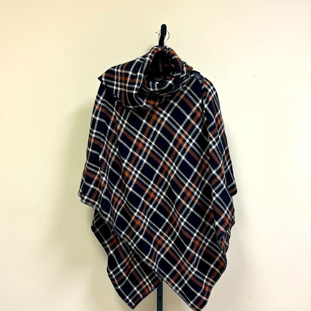 Plus size Talbots English plaid wool cape